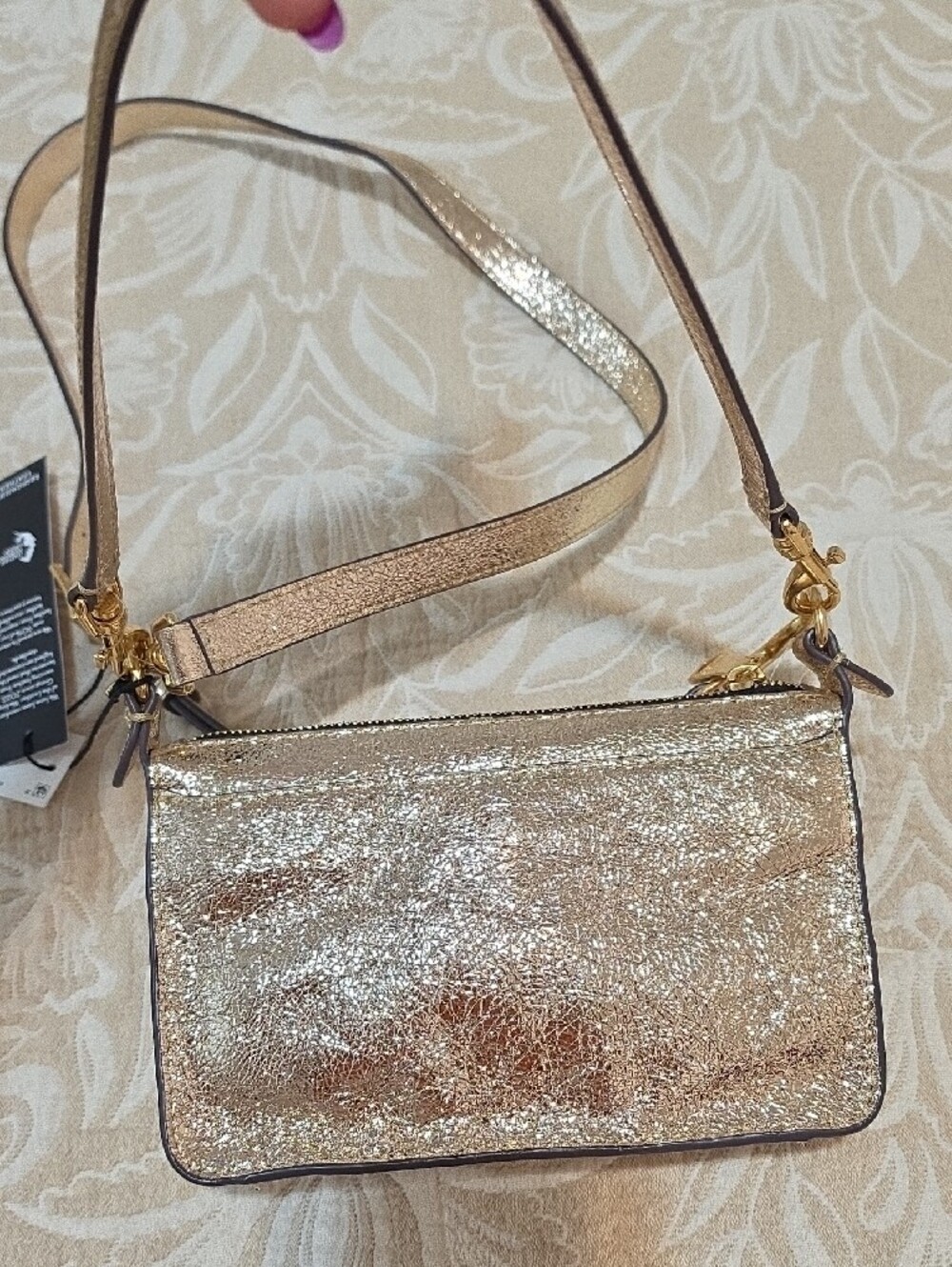 Aimee Kestenberg Metallic Gold Double-Pocket Crossbody - Picture 5 of 14